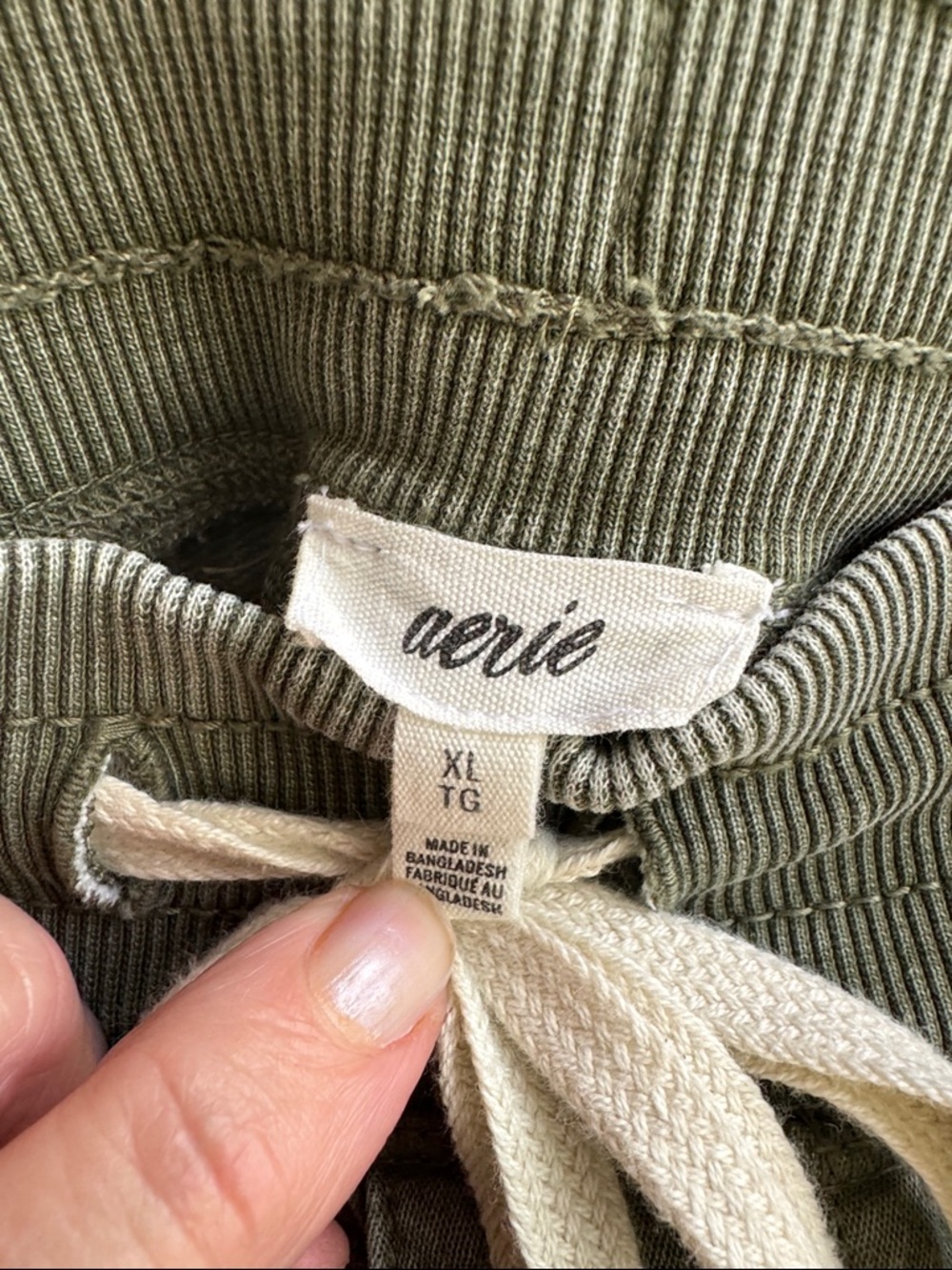 aerie Olive Green Wide-Leg soft landing trousers - Picture 3 of 11